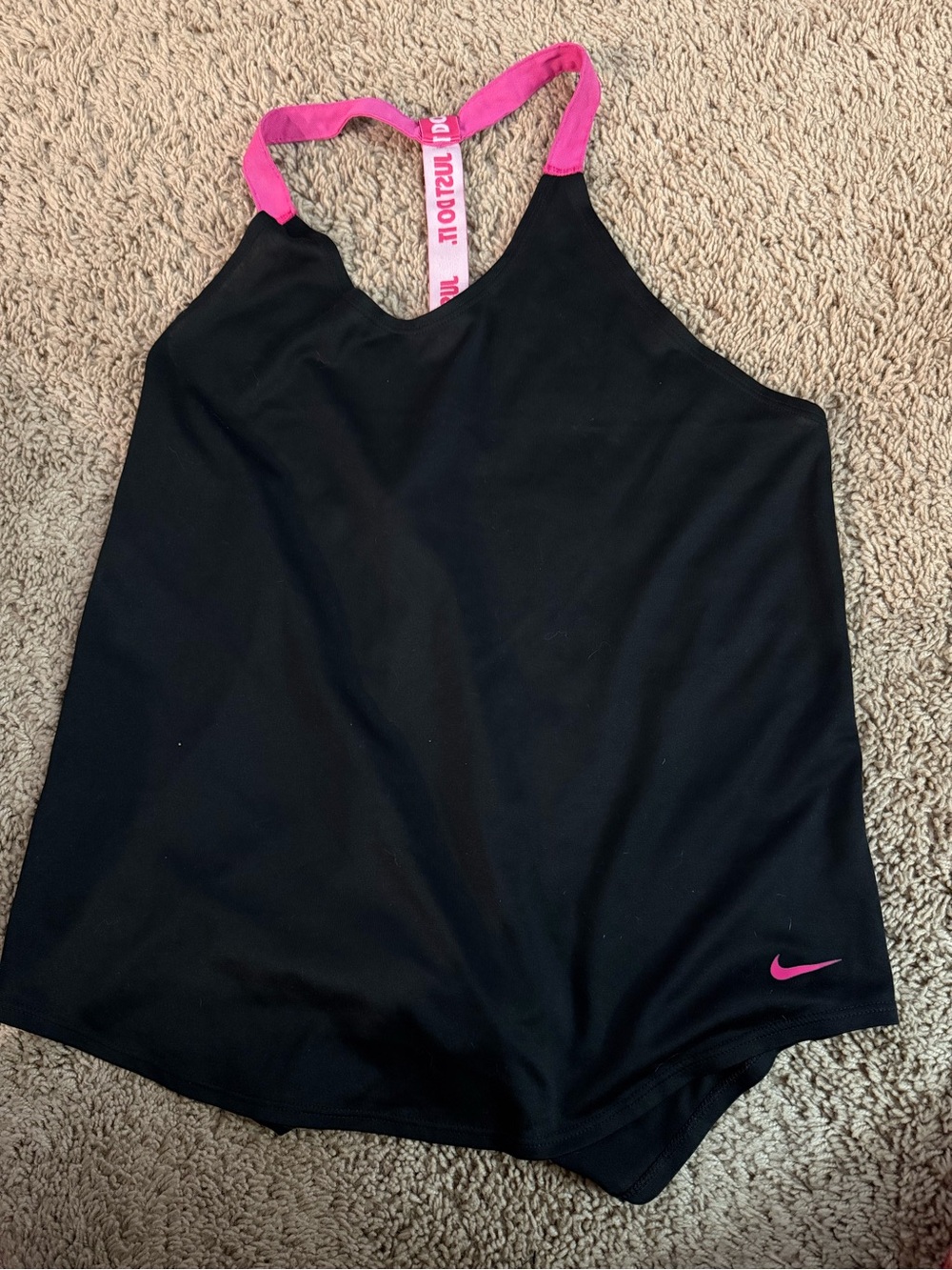 Nike Black Tank with Pink Straps